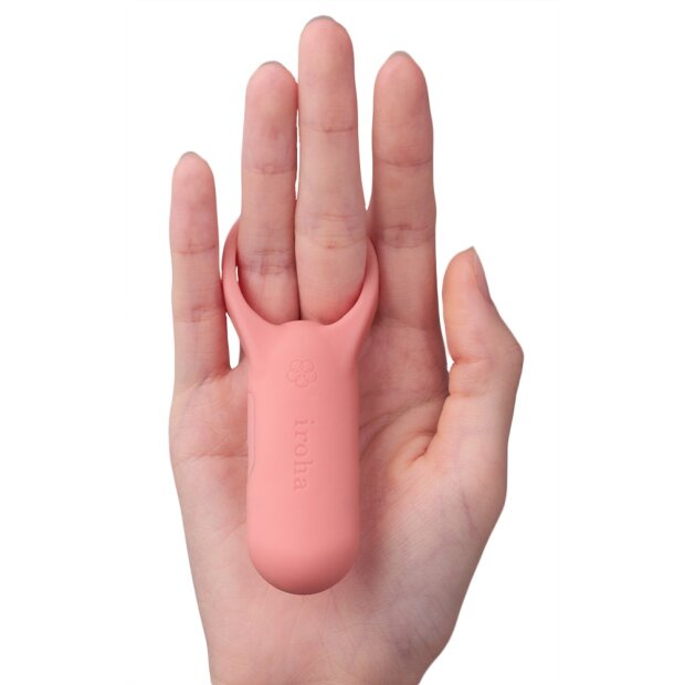 Iroha mini vibrator with stretchy ring Pink