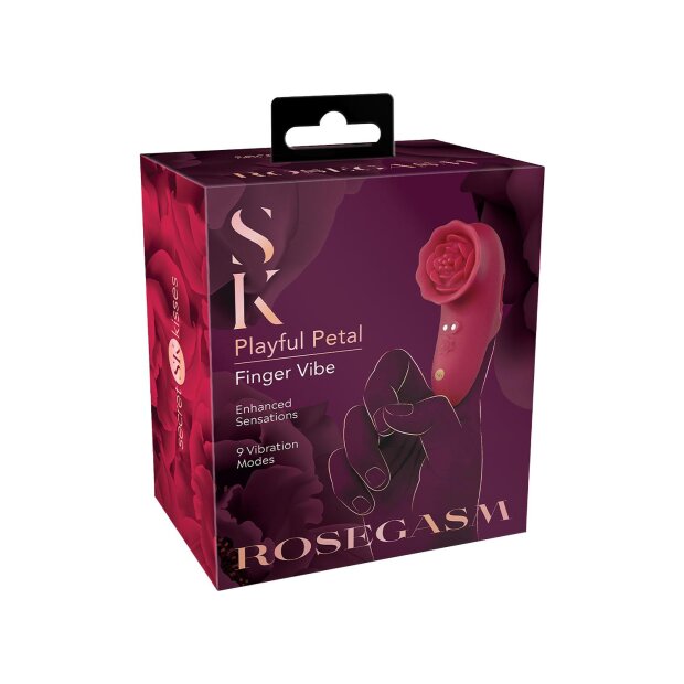 Secret Kisses Rosegasm Playful Finger Vibrator Pink 8.8 cm