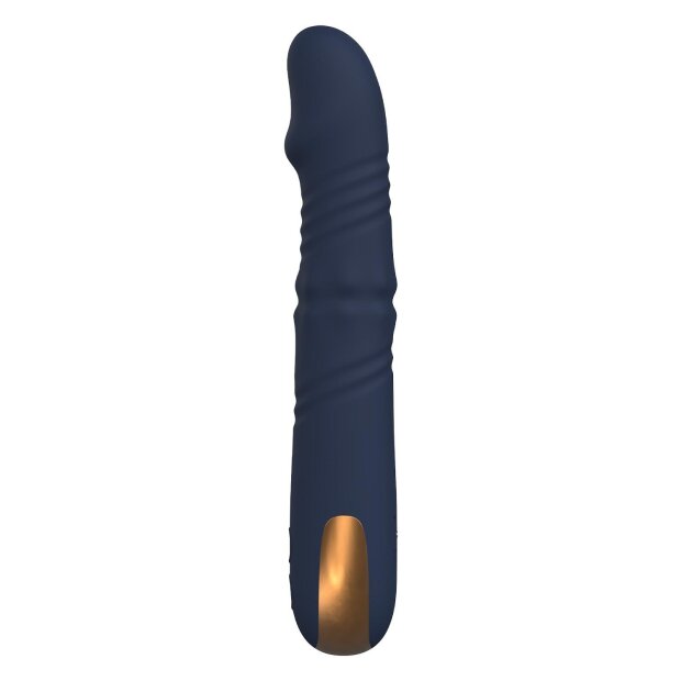 Dream Toys Vibromasseur avec plus de 10 niveaux de vibration et 7 mouvements de haut en bas à 3 vitesses Bleu