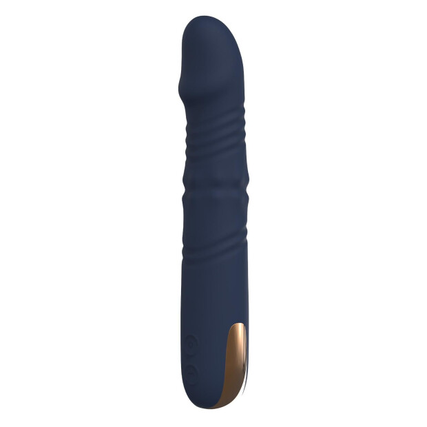 Dream Toys Vibromasseur avec plus de 10 niveaux de vibration et 7 mouvements de haut en bas à 3 vitesses Bleu