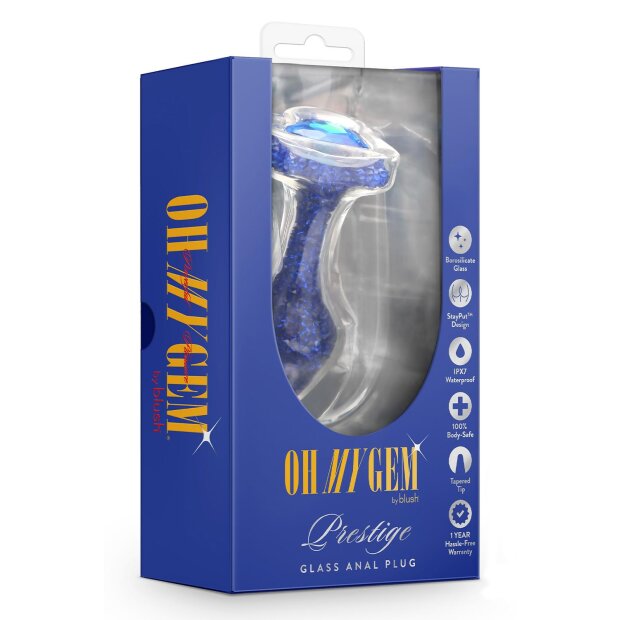 Blush Oh My Gem Prestige Anal Plug Blue 8.3 cm Ø 3.2 cm
