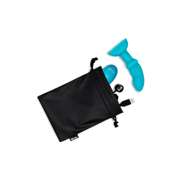 B-Vibe Analplug mit Vibration und Fernbedienung Blau