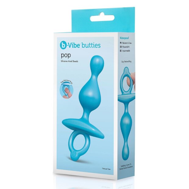 B- Vibe Analperlen aus Silikon Blau