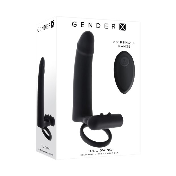 Evolved Gender X Dildo mit Penisring Schwarz 20 cm Ø 3,8 cm