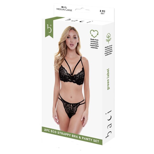 Baci Ensemble 2 pièces Soutien-Gorge et Culotte Noir M-L