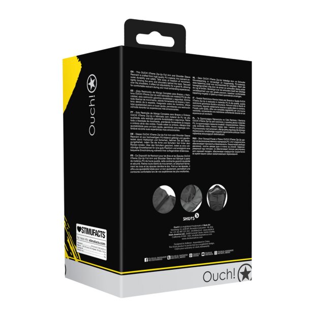 Ouch! Reißverschluss-Fesseln für Arme und Schultern Schwarz