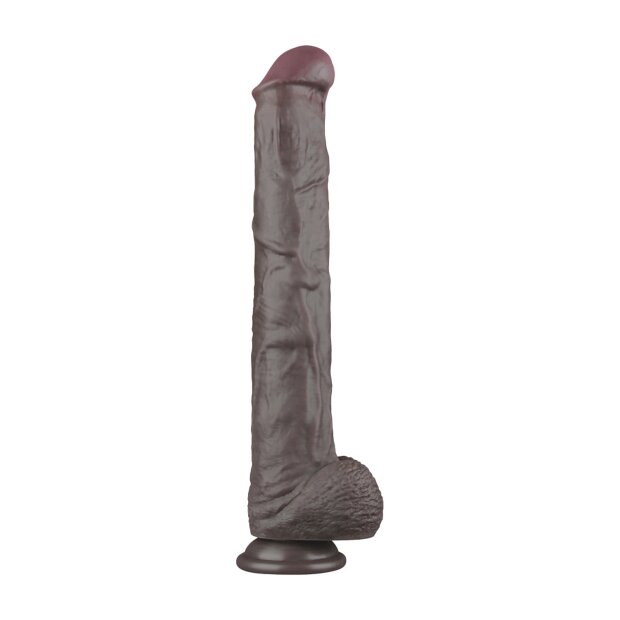 LoveToy Nature Cock Dual Layered Bendable Dildo Black 37.5 cm Ø 6 cm