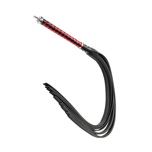 Rise long flogger à extrémités dures noir rouge 108 cm