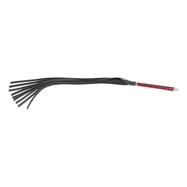 Rise long flogger à extrémités dures noir rouge 108 cm