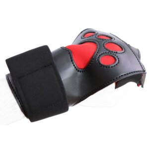 Kinky Puppy Dog Paw Gloves Black Red