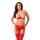 Amorable by Rimba - Halbschalen BH mit G-String, Strumpfhalter und Strümpfen Rot S - L