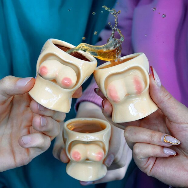 Jiggle Me Drunk 3-Glass Boob Shot Set