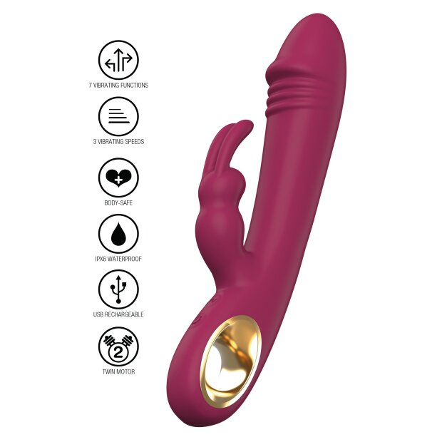 TOYJOY Vibromasseur avec stimulation clitoridienne Rouge