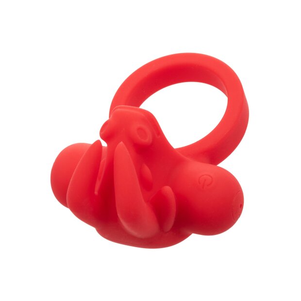 CalExotics The Matador Anneau Pénien Vibrant Rechargeable Rouge Ø 3,8 cm