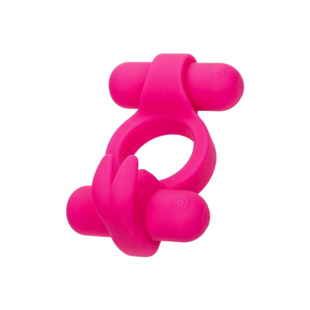 CalExotics Rockin Rabbit Rechargeable Vibrating Penis Ring Pink Ø 3.8 cm