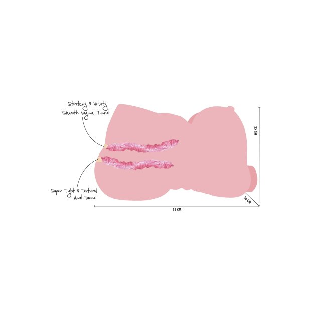 Hidden Desire Fat Fuck Queen 6 kg 31 cm Brown