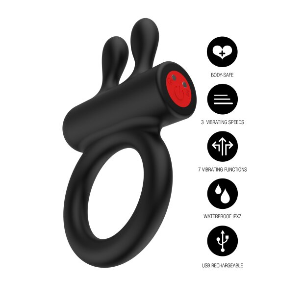 Hidden Desire Penis Ring with Vibration Black