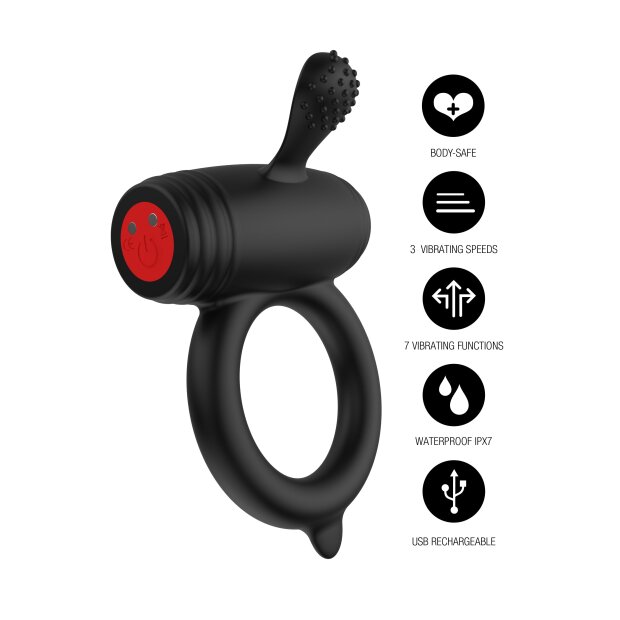 Hidden Desire Anneau pénien avec 10 vibrations Noir