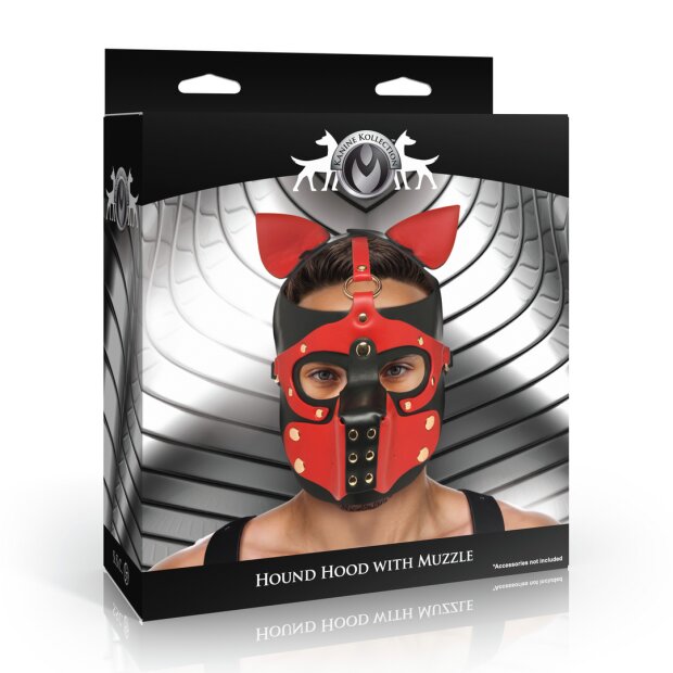 XR Brands Masque de chien noir et rouge