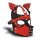 XR Brands Masque de chien noir et rouge