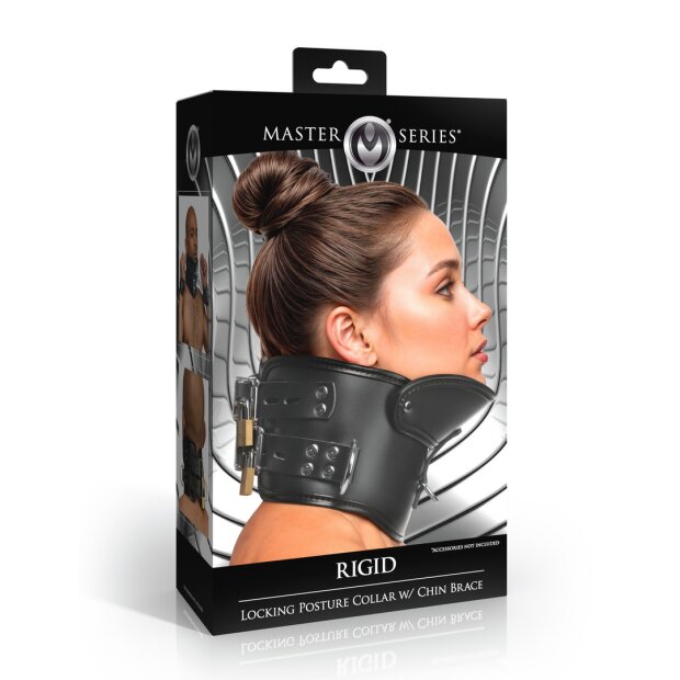 XR Brands Collier avec serrure et mentonnière Noir