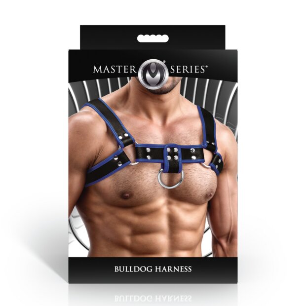 XR Brands Chest Harness Black Blue
