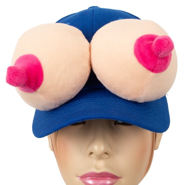Mad Party Games Baseball Cap Boobs Blau