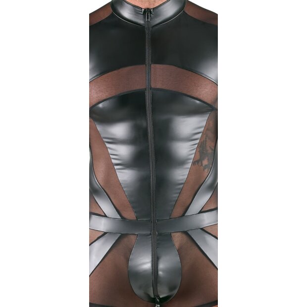 Svenjoyment Combinaison courte moulante à col montant L