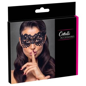 Cottelli Collection bestickte Augenmaske Schwarz