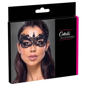 Cottelli Collection embroidered eye mask Black