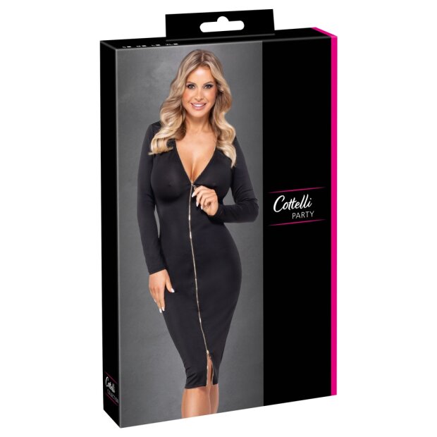 Cottelli Collection Robe à manches longues avec fermeture éclair Noir M