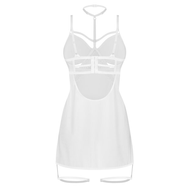 Obsessive Nachthemd mit Strumpfhalter weiß 2XL/3XL