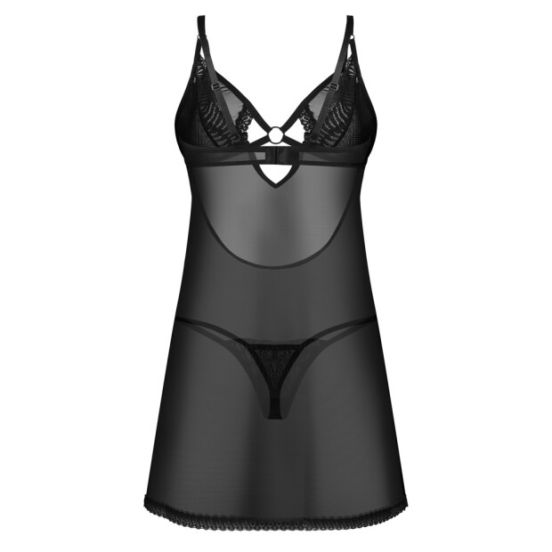 Obsessive Nachthemd mit String Schwarz S/M