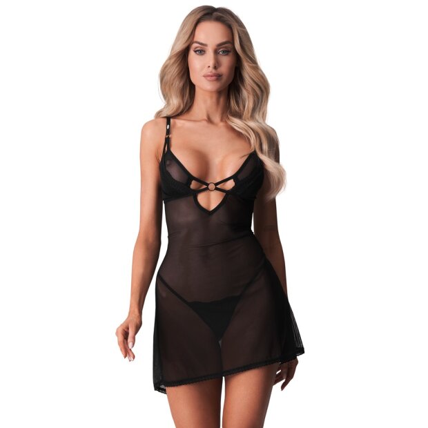 Obsessive Nachthemd mit String Schwarz L/XL