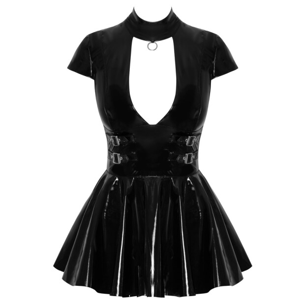 Black Level patent mini dress with short sleeves L
