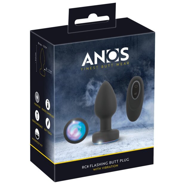 ANOS vibrierender Analplug  Ø max. 3,5 cm Schwarz