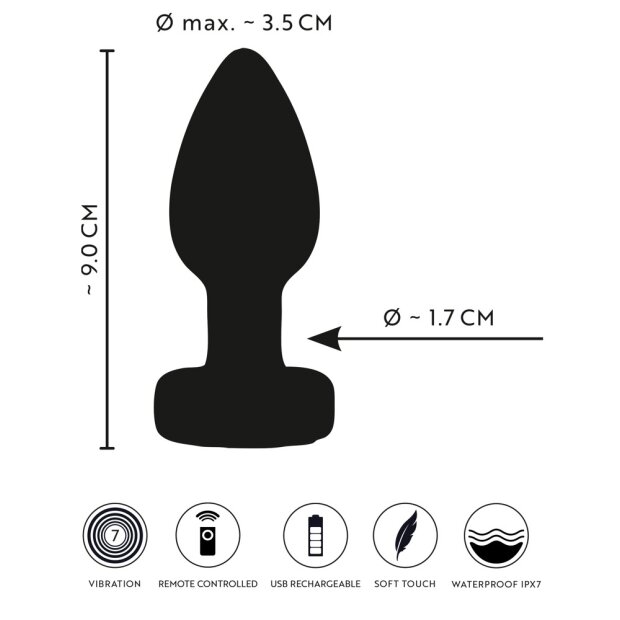 ANOS vibrierender Analplug  Ø max. 3,5 cm Schwarz