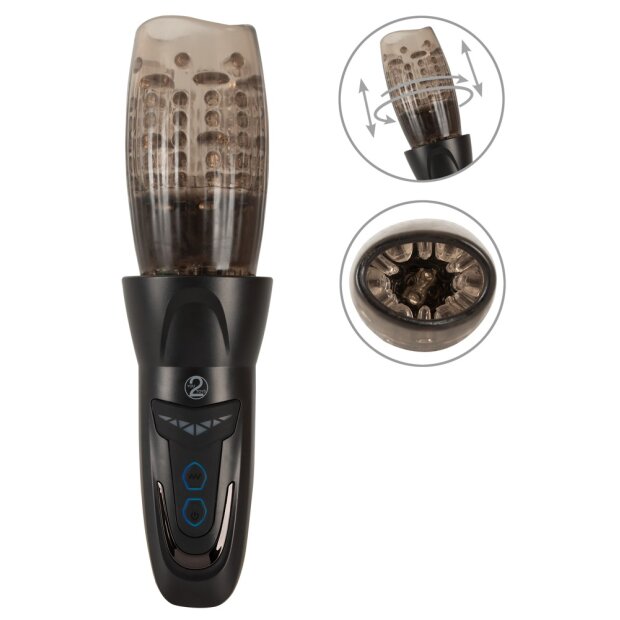 You2Toys Masturbateur avec capuchon souple rotatif Noir