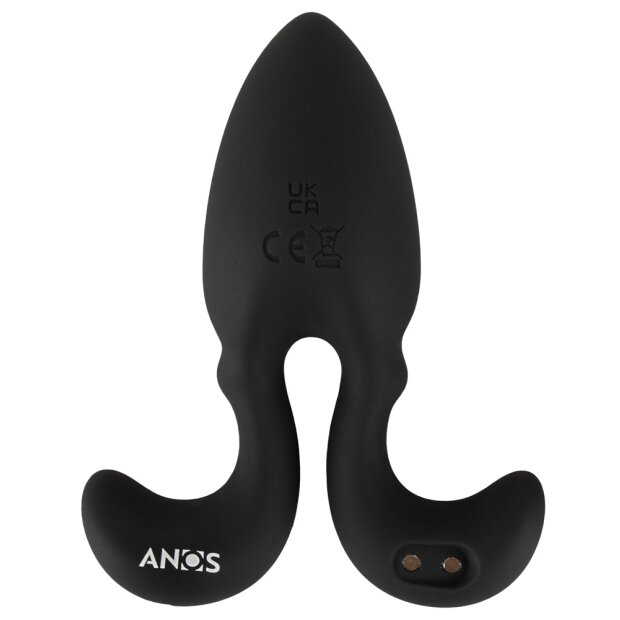 ANOS vibrating anal plug with flexible anchor arms Ø max. 3.8 cm Black