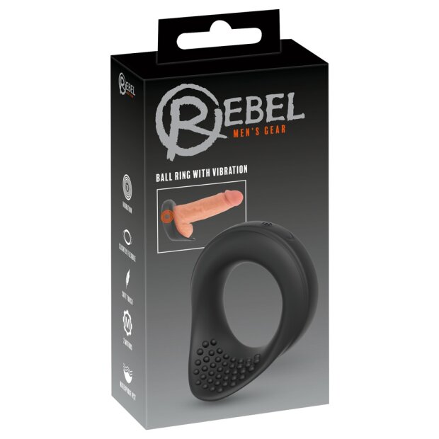 You2Toys Stretchable Testicle Ring with Vibration Black