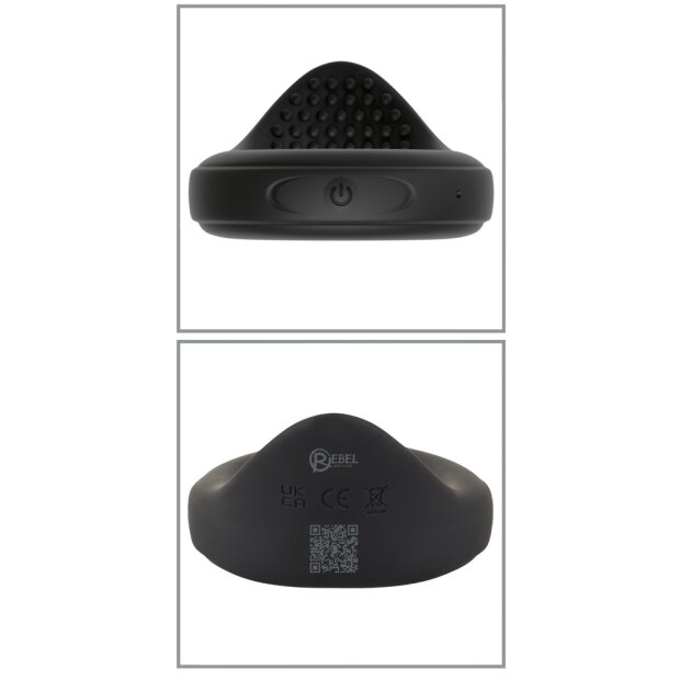 You2Toys Stretchable Testicle Ring with Vibration Black