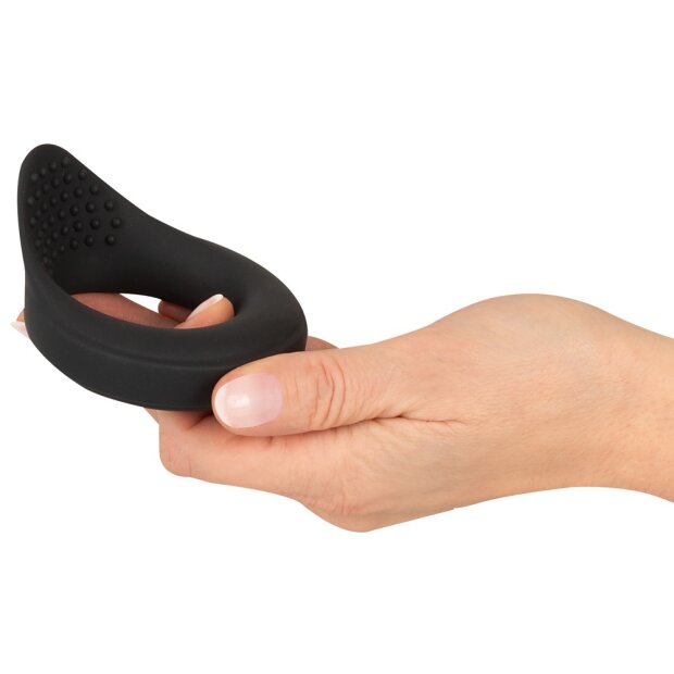 You2Toys Stretchable Testicle Ring with Vibration Black