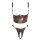 Abierta Fina Offenes Set mit Push up BH und String Braun L