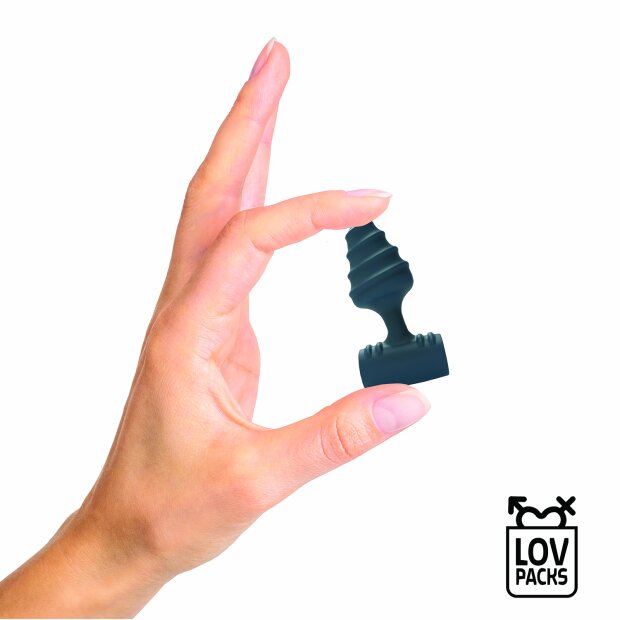 LOV Packs Intense Vibrating Butt Plug Mini Dark Blue