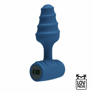 LOV Packs Intense Vibrating Butt Plug Mini Bleu foncé