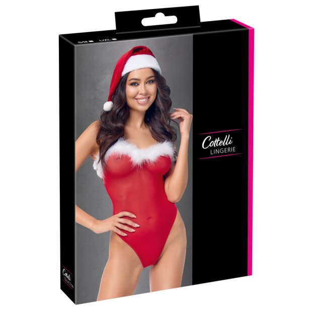 Cottelli Collection Weihnachtsset aus Body und Mütze Mehrfarbig L-XL