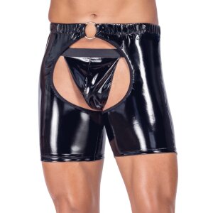 Black Level Set aus String und Chaps aus Lack Schwarz 2XL