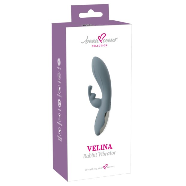 beau coeur Velina Rabbit Vibrator Blue 20 cm