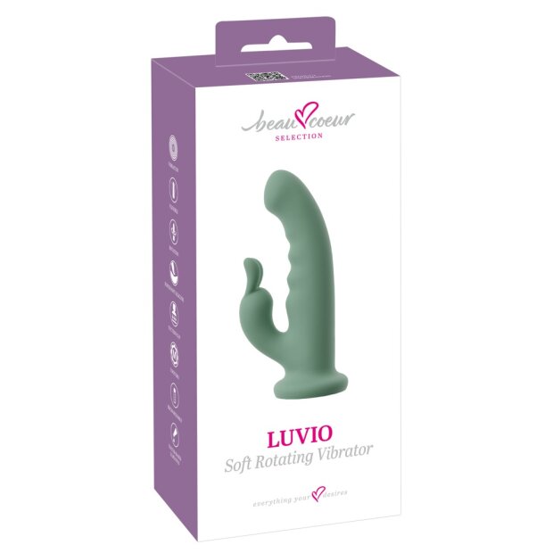 beau coeur Luvio Rabbit Vibrator with Suction Cup Green 19.3 cm