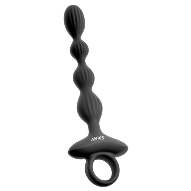 ANOS Perles Anales Flexibles avec Vibrations Sautillantes Noir 21,1 cm Ø 2,6 cm